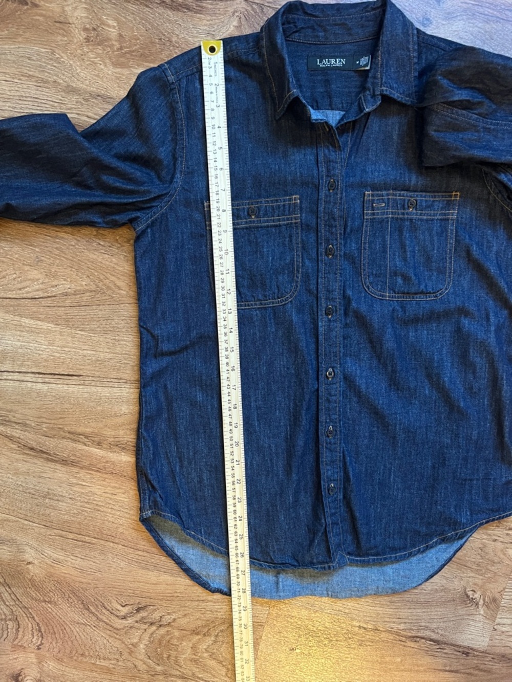 Lauren Ralph Lauren Size M button down front roll tab sleeves designer - Picture 12 of 15